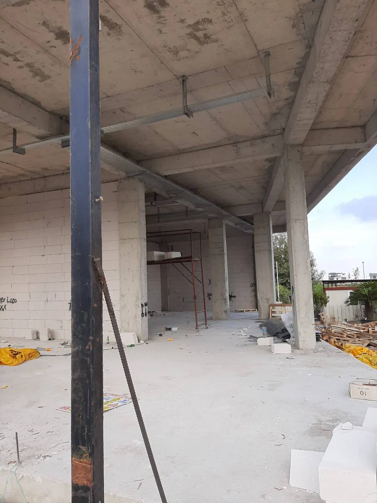 Kaba inşaat aşamasındaki iç mekân görünümü
